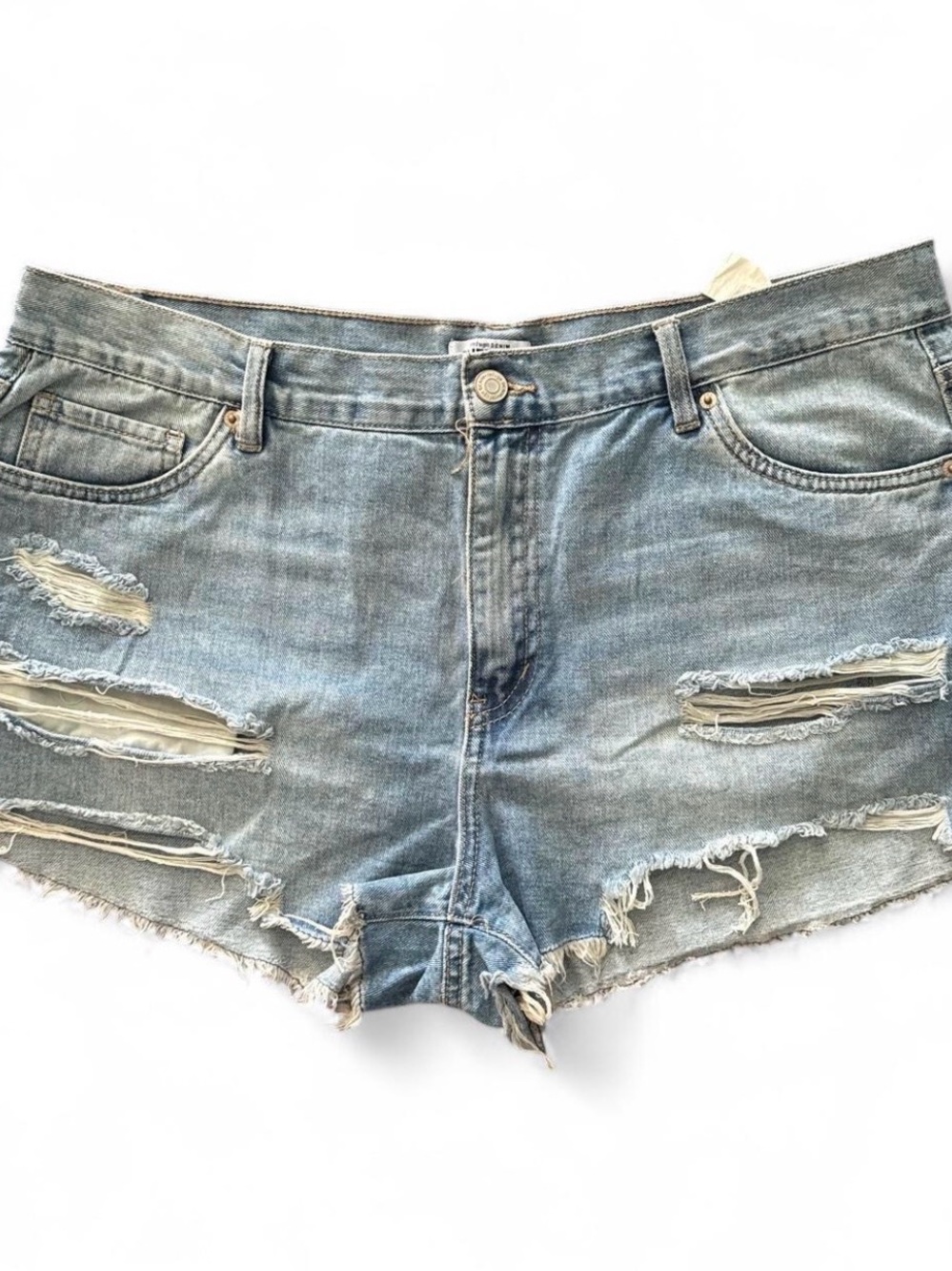 Distressed Light Blue Denim Women’s Shorts